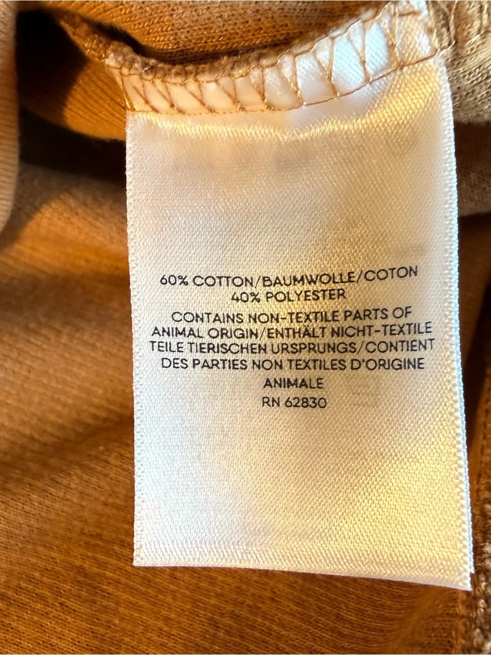 Lands’ End Men’s 2XL Quarter Zip Pullover Camel Ribbed Sweater